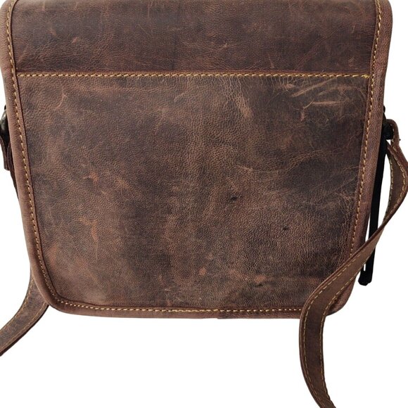 Le Papillon Brown Faux Leather Crossbody Messenger Bag Purse Handbag NEW - Picture 4 of 11
